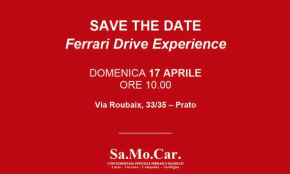 Gruppo MG e SA.MO.CAR invitano i clienti Ferrari al raduno del 17/04/2016